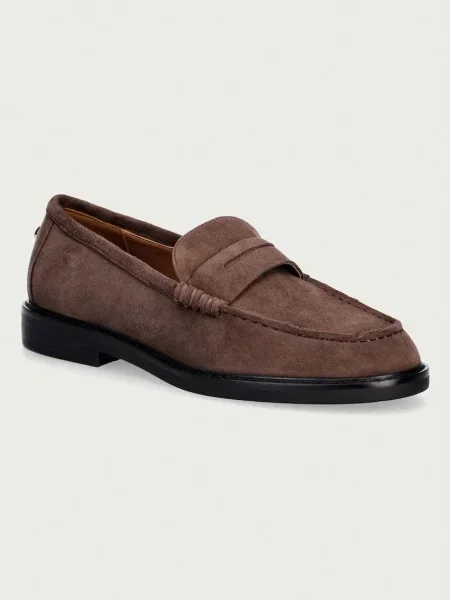 Steve Madden mocasini pentru femei din piele întoarsă Adison maro