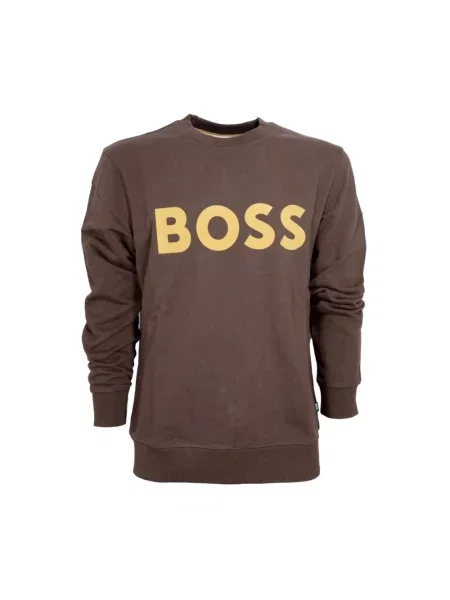 Bluza Hugo Boss z nadrukiem brązowa