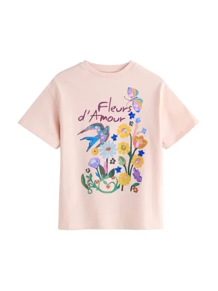 Next Tricou deschis / galben / verde / roz pastel albastru