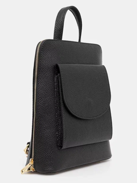 Кожаный однотонный маленький рюкзак Answear.lab черный