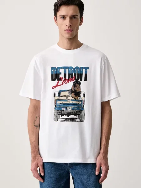 Les Deux tričko pánske x Detroit Lions biela