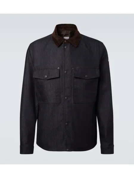 Geacă de blugi Moncler de catifea cord albastru