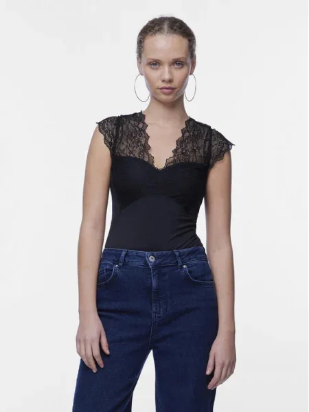 PIECES Tricou body negru