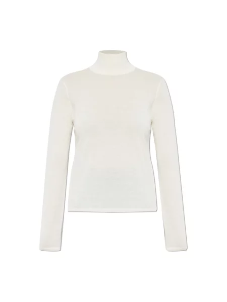 Sweter z golfem Max Mara z kaszmiru do golfa beżowy
