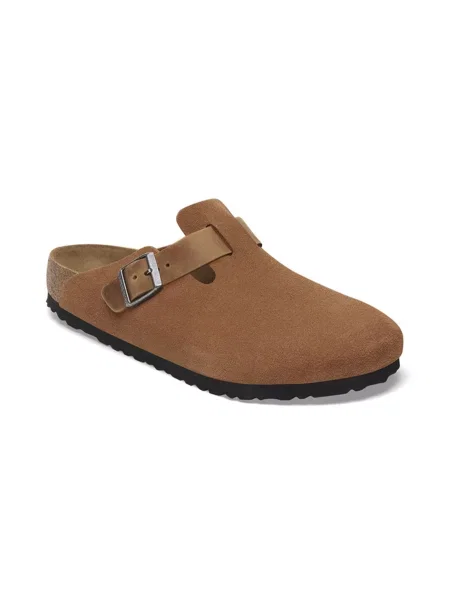 Birkenstock Boston BS Mixed Leather Narrow Fit Mężczyźni Sandały Birkenstock Brązowy Size: czarne