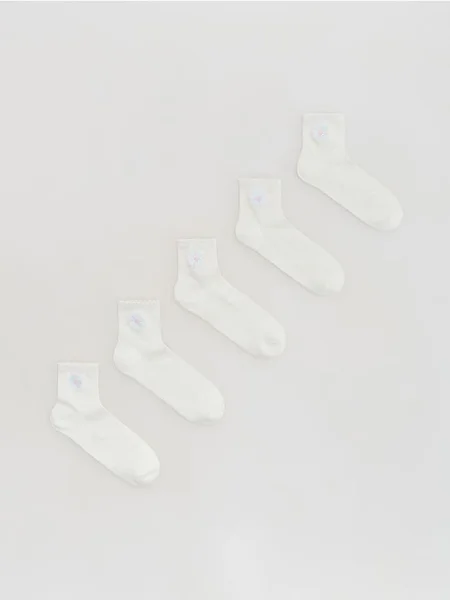 Reserved Вишиті шкарпетки набір з 5 кремовий 