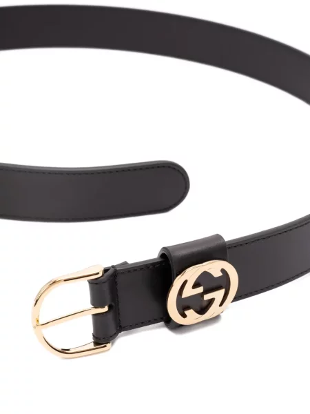 Cu centură curea Gucci din piele cu cataramă negru