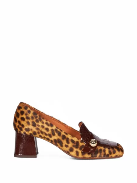 Pantofi cu toc Chie Mihara din piele cu imagine cu model leopard maro