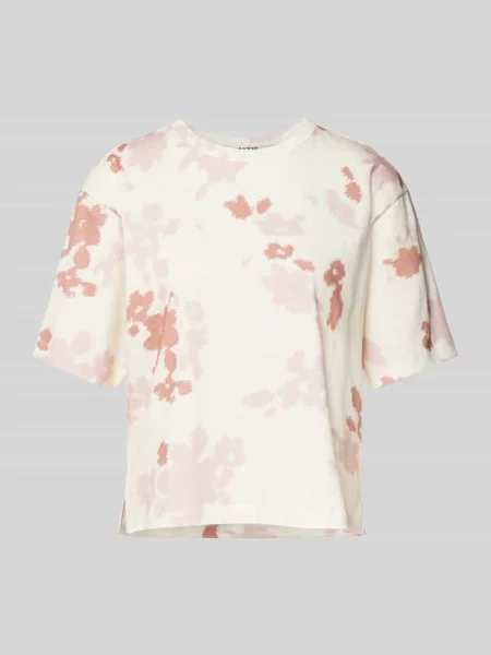 T-shirt krótki z okrągłym prążkowanym dekoltem Jake*s Studio Woman
