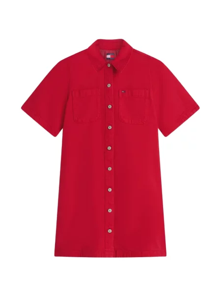 Scurt rochie tip cămașă Tommy Hilfiger roșu