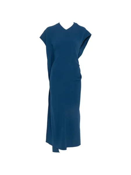 Rochie midi Victoria Beckham drapată albastru