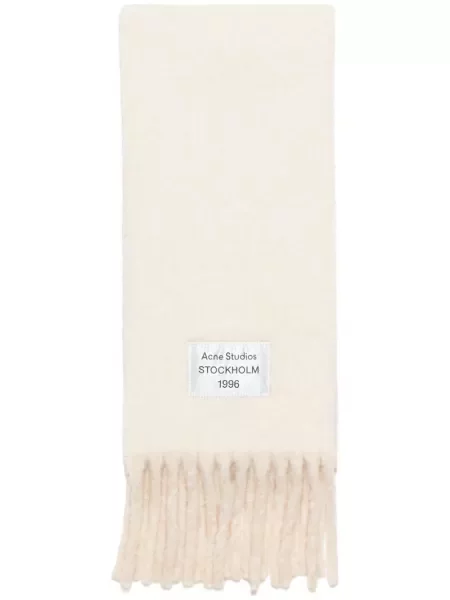 Fular Acne Studios cu franjuri alb