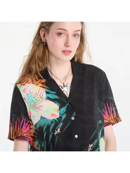 Πουκάμισο Desigual Cam Swim-Daikiri Shirt Black M μαύρο