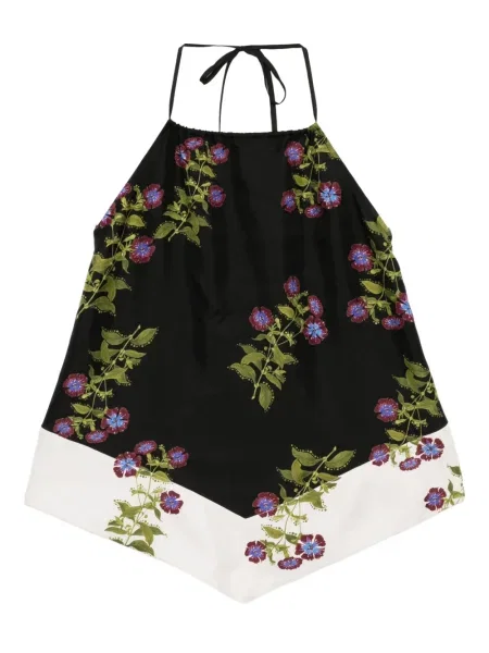 Top Cynthia Rowley cu model floral cu imagine negru