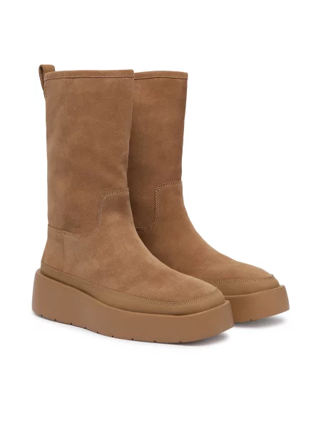 Cizme de zăpadă Calvin Klein Flatform Mid Boot Suede Wl bej