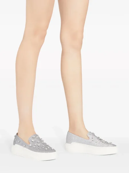 Sneakerși Giuseppe Zanotti slip-on argintiu