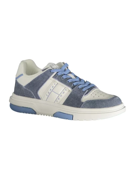 Trampki Tommy Jeans z logo skórzane niebieskie