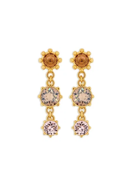 Cercei Oscar De La Renta de cristal auriu