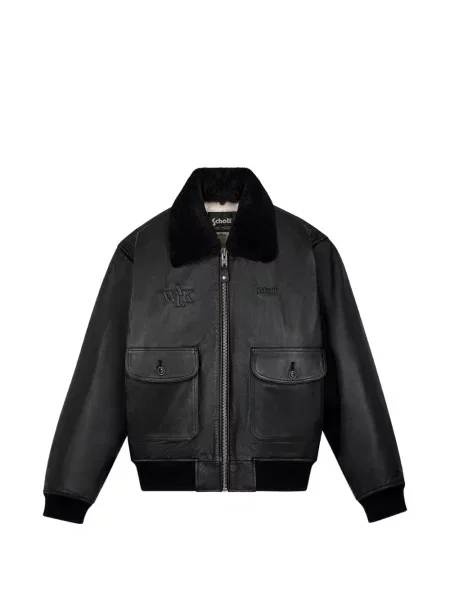 Geanta de piele Walk In Paris cu broderie negru