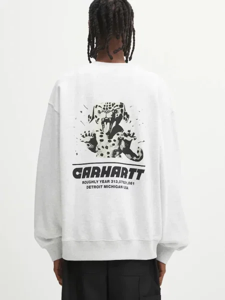 Carhartt WIP bluza Wiptopia Sweat szary z nadrukiem biała