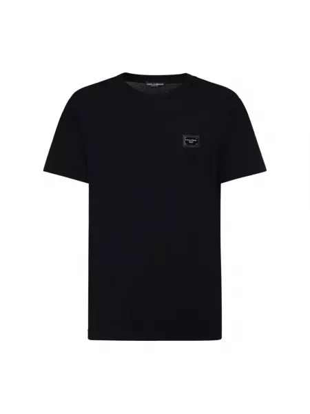 Dolce & Gabbana Koszulki Mężczyzna M Logo Plaque T-Shirt czarny