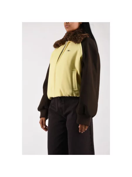 Kurtka bomber Msgm wełniany żółty