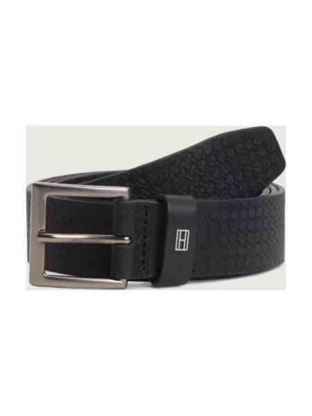 Tommy Hilfiger Curea de piele SOHO FLAG negru