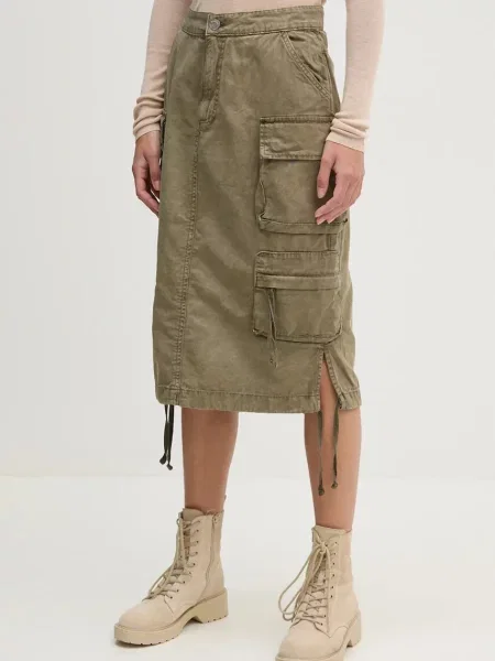 Spódnica midi Alpha Industries zielona
