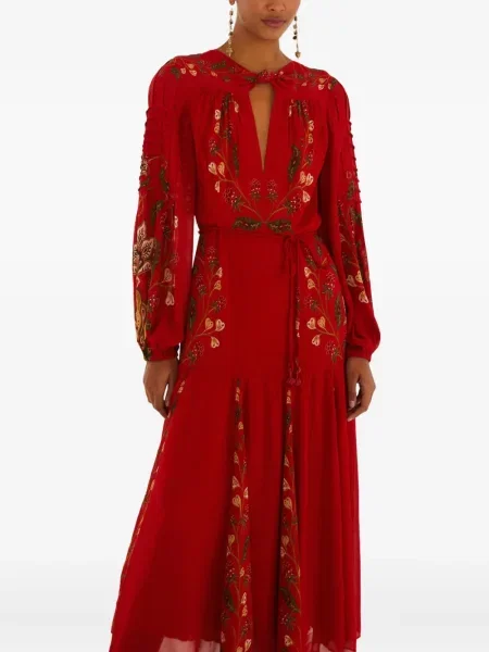 Rochie maxi Farm Rio cu model floral de costum