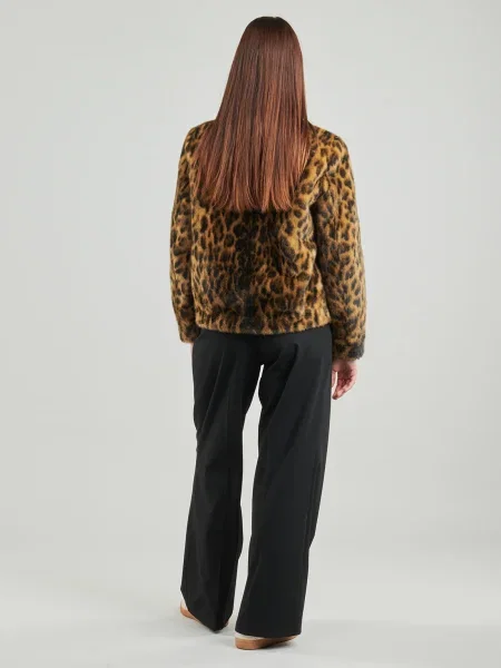 Kabát Guess s leopardím vzorom hnedá