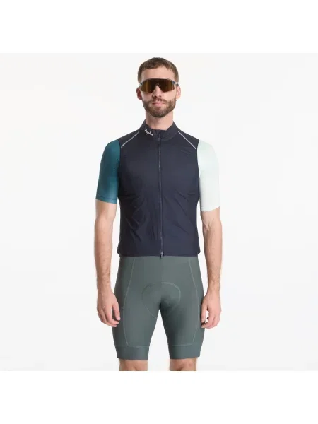 Vestă Rapha Brevet Element Wind Gilet Dark Navy/ White L alb