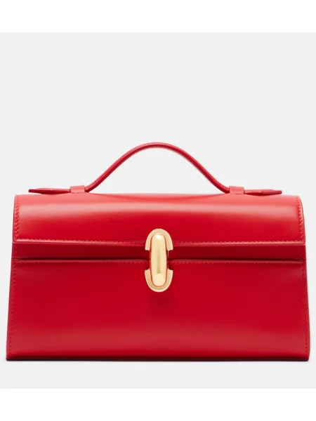 Geanta de piele Savette din piele roșu