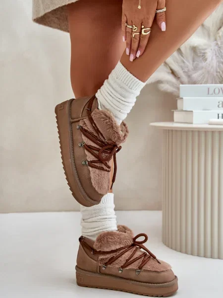 Čizme za snijeg D.franklin s platformom smeđa