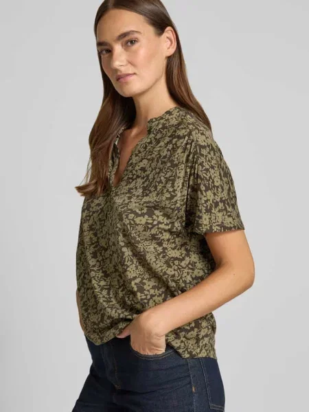 T-shirt o kroju regular fit z czystej bawełny Marc O'polo oliwkowa