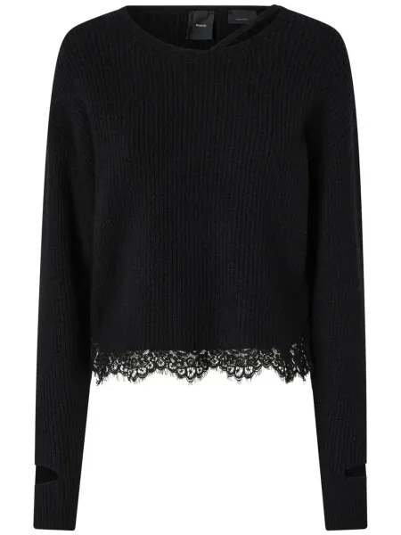 Pulover Pinko din dantelă negru