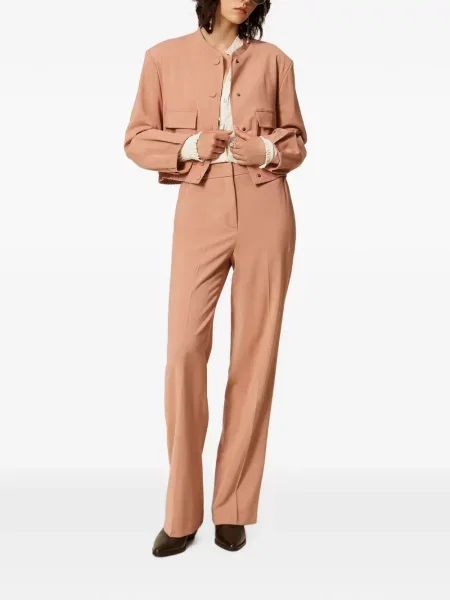 Pantaloni Twinset din țesătură twill