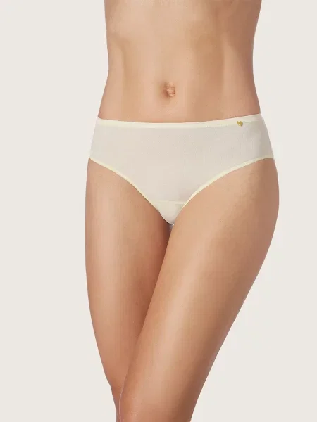 Zd ZERO DEFECTS Chiloți Diana mid waist Soy fiber natural alb