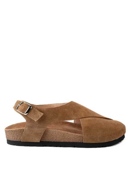 Замшевые босоножки Oldcom бежевые