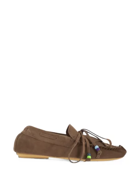 Pantofi loafer Anniel cu franjuri maro