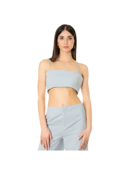 Top Isabelle Blanche z kaszmiru niebieski