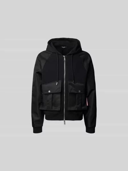 Bluza rozpinana z z patką Dsquared2 czarna