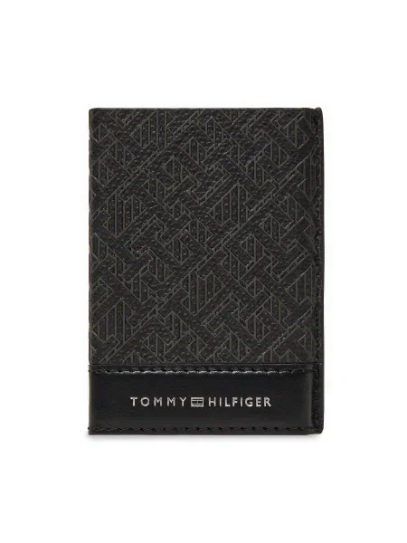 Bőr pénztárca Tommy Hilfiger fekete