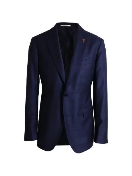 Marynarka w kratę Pal Zileri wełniana w kratę niebieska