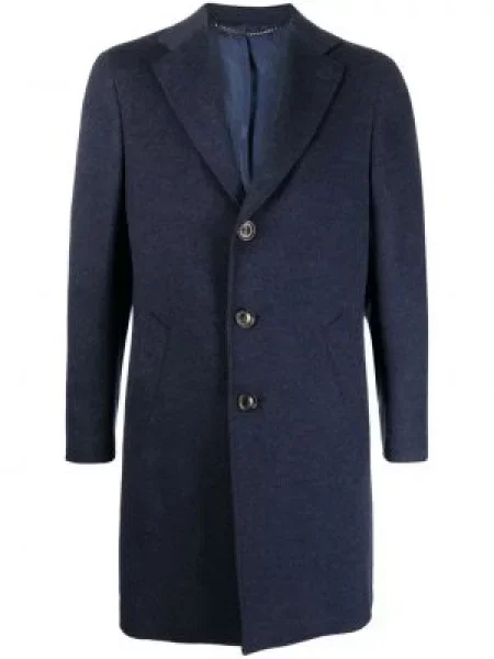Palton Canali de lână cu un singur rând de nasturi albastru