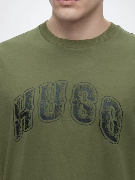HUGO Tričko Nerpient olivová čierna