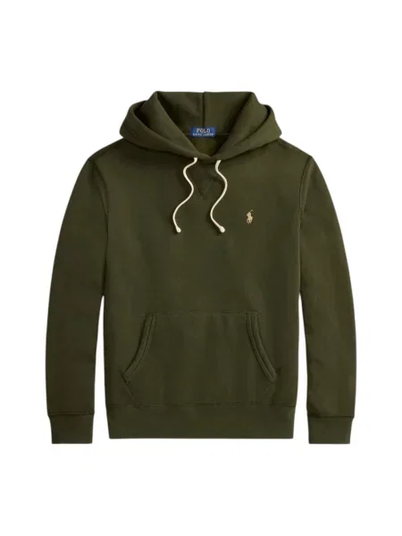 Polo Ralph Lauren bluza z kapturem z bawełną zielona