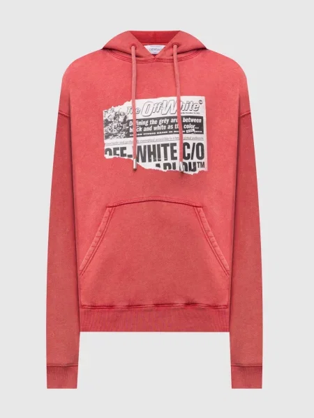 Худі News Off-white червоне