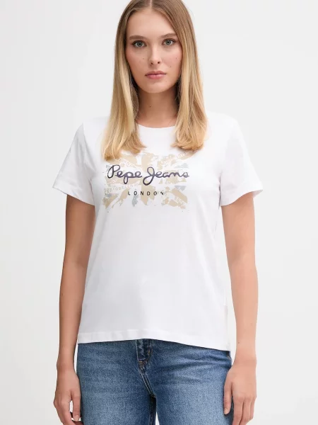 Тениска Pepe Jeans дамска бяло