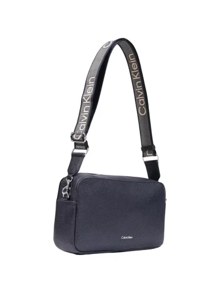 Geantă Calvin Klein Webbing 2X Strap Lg Camera Bag negru