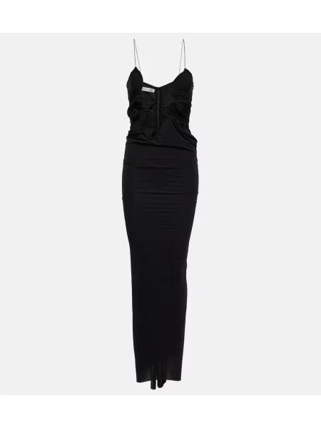 Rochie maxi Christopher Esber din jerseu de costum negru